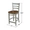 International Concepts Emily CounterHeight Stool, 24" Seat Height, Hickory/Stone S41-6172 - alternate 3